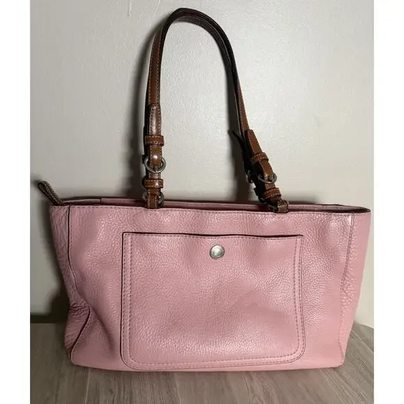 Vintage COACH CHELSEA F10892 Pebbled Leather Tote Shoulder Bag Handbag Rare Pink - Picture 11 of 14